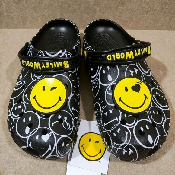 CROCS Classic Smiley World Clog Comfort Shoes #M - Picture 1 of 3